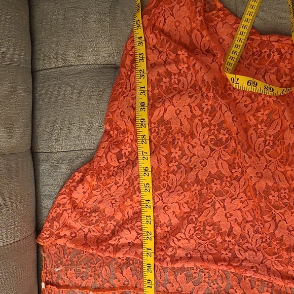 DNA Couture Y2K coral lace vintage kimono/swim cover sz L - Picture 6 of 7